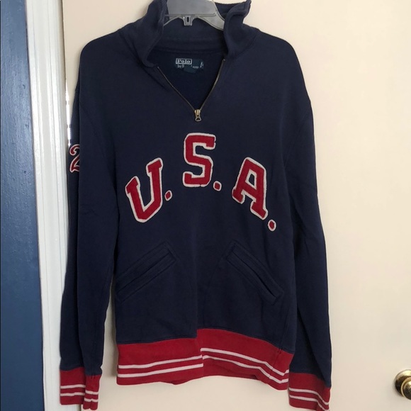 Men’s Ralph Lauren USA Zip-Up Pullover - Picture 1 of 3